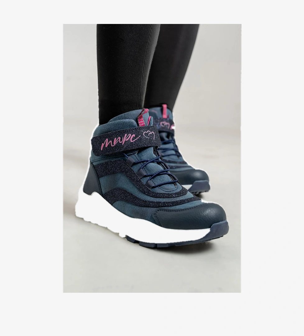 Kız Çocuk Lacivert Suni Deri Suya Dayanıklı Anatomik Günlük Bot