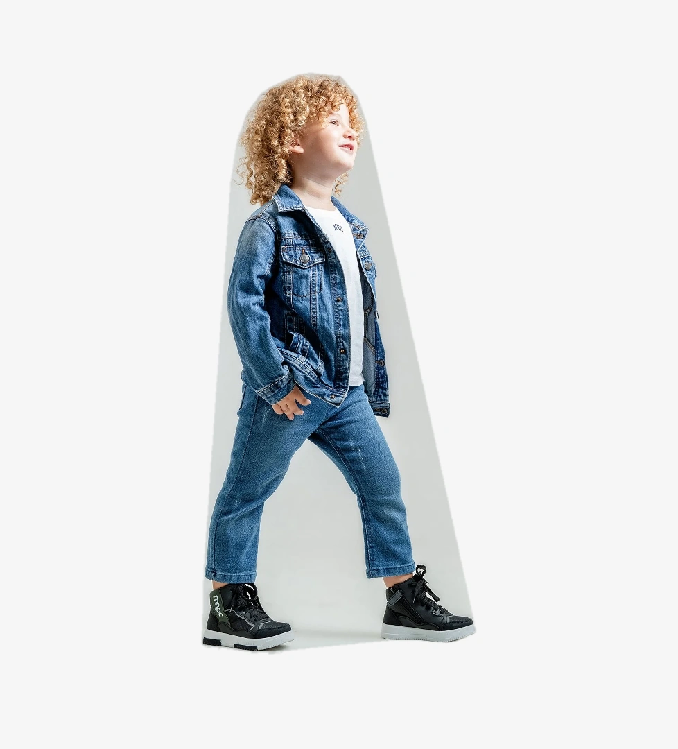 Erkek Çocuk Siyah Suya Dayanıklı Anatomik Sneaker Günlük Bot