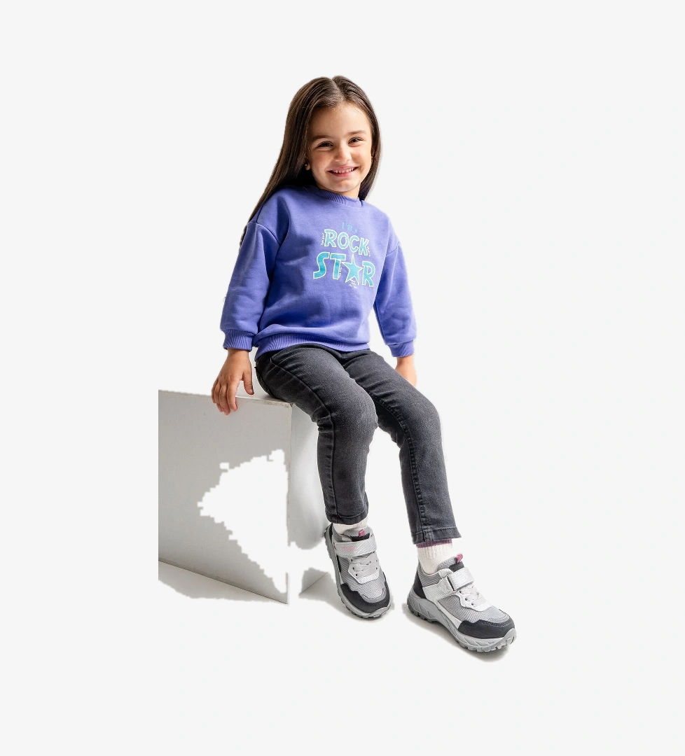 Kız Çocuk Gri-Pembe Su Geçirmez Anatomik Ayakkabı