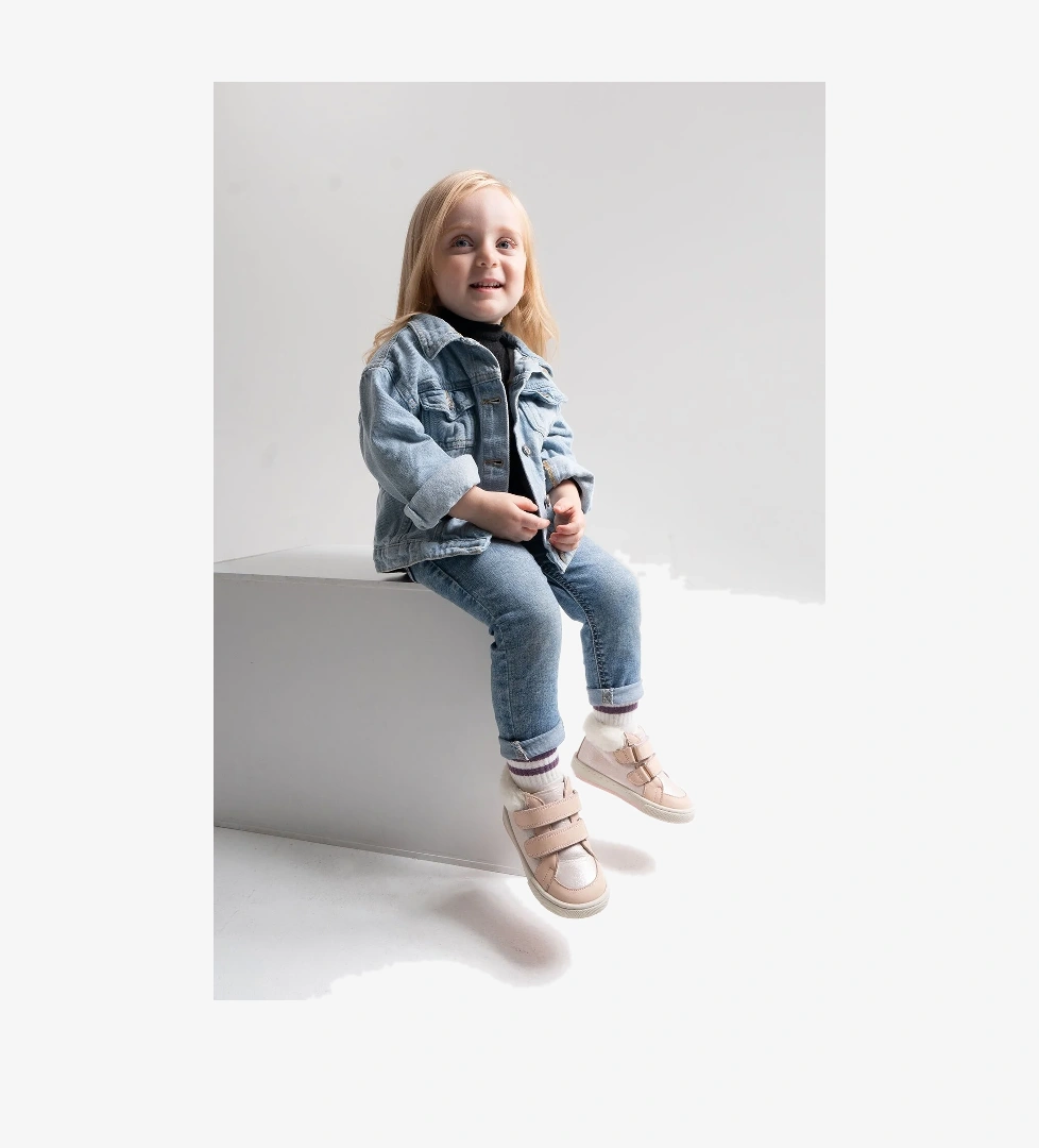 Kız Çocuk Pudra Hakiki Deri Suya Dayanıklı Anatomik Günlük Bot