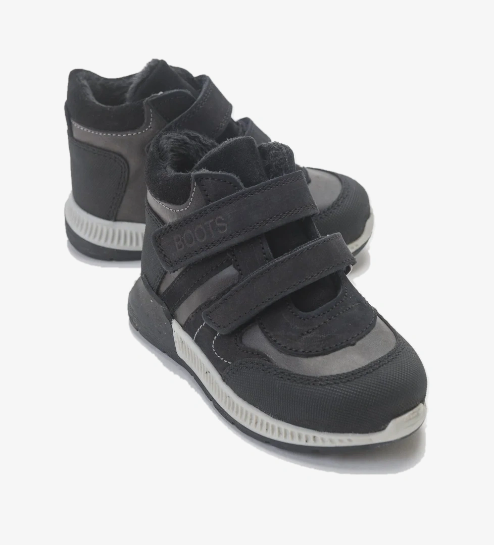 Erkek Çocuk Siyah Hakiki Deri Suya Dayanıklı Anatomik İlk Adım Bot - Görsel 1