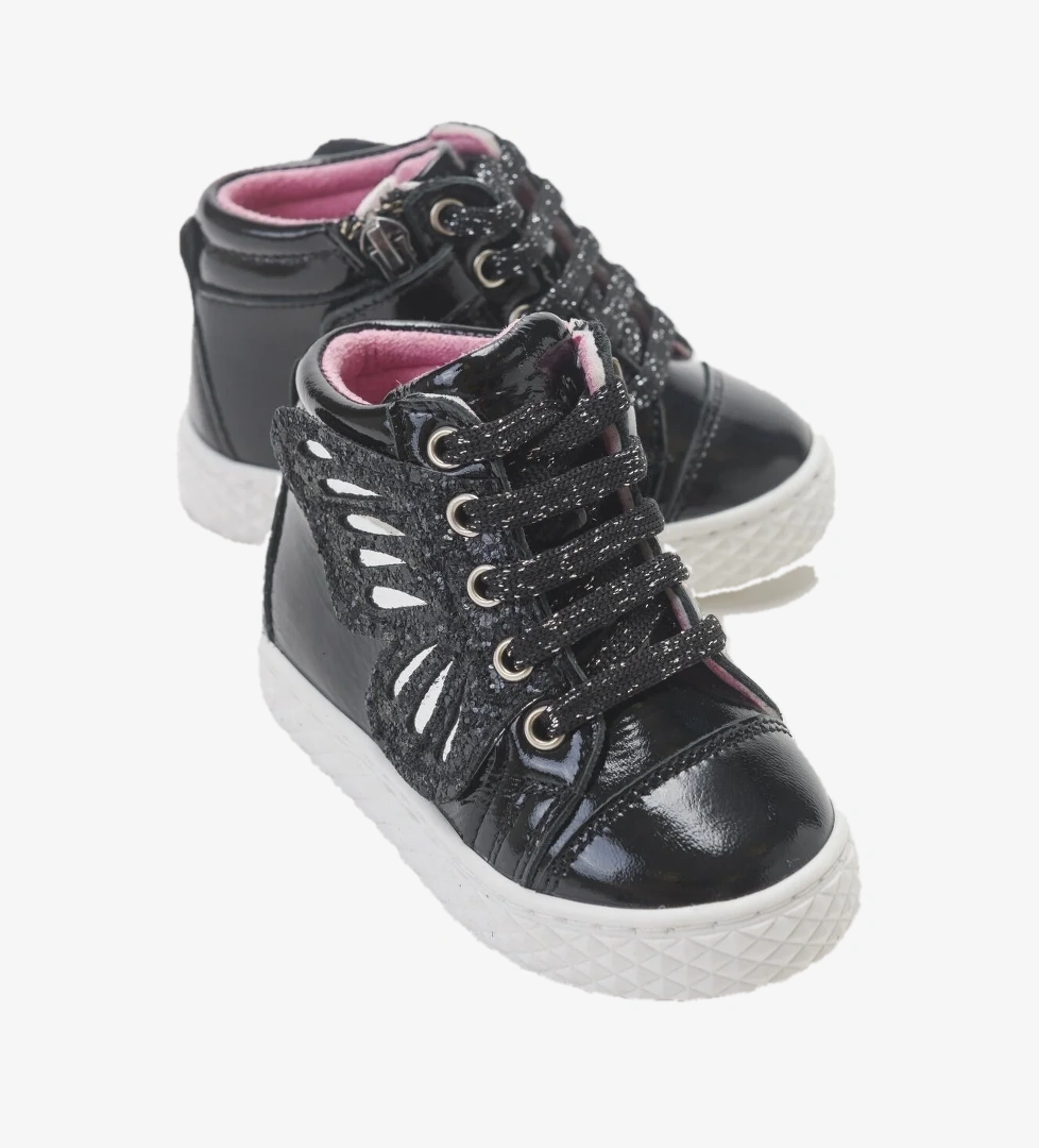 Kız Çocuk Siyah Hakiki Deri Suya Dayanıklı Anatomik İlk Adım Bot