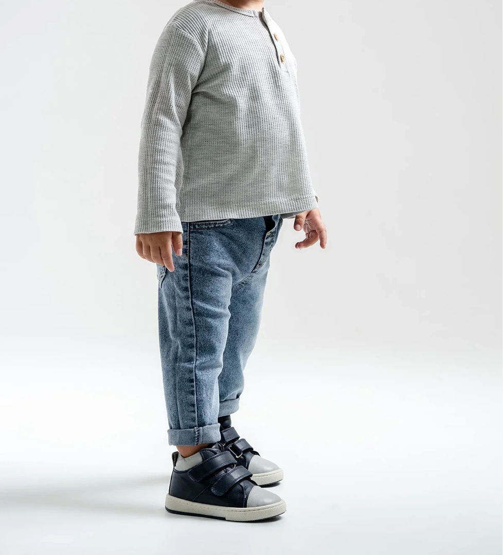 Erkek Çocuk Lacivert Hakiki Deri Suya Dayanıklı Anatomik İlk Adım Bot