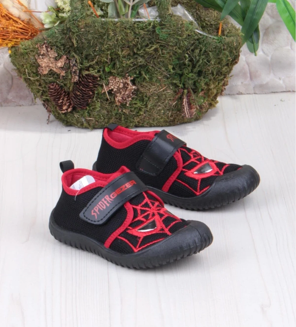 3450 Gz Spıder Anaokulu Kreş Ev Erkek Çocuk Keten Panduf Ayakkabı