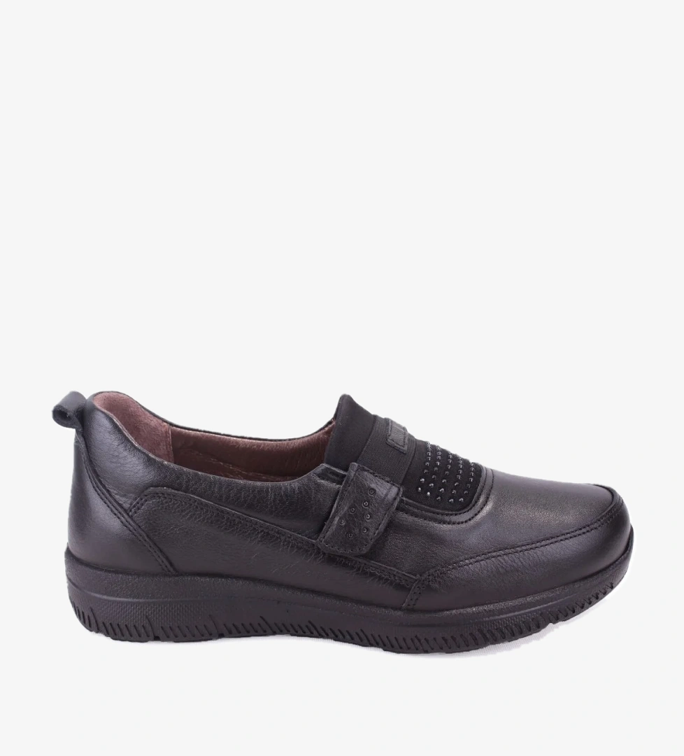 Dagoster DZA07-122042648 Siyah Ortopedik Günlük Deri Kadın Ayakkabı model görseli