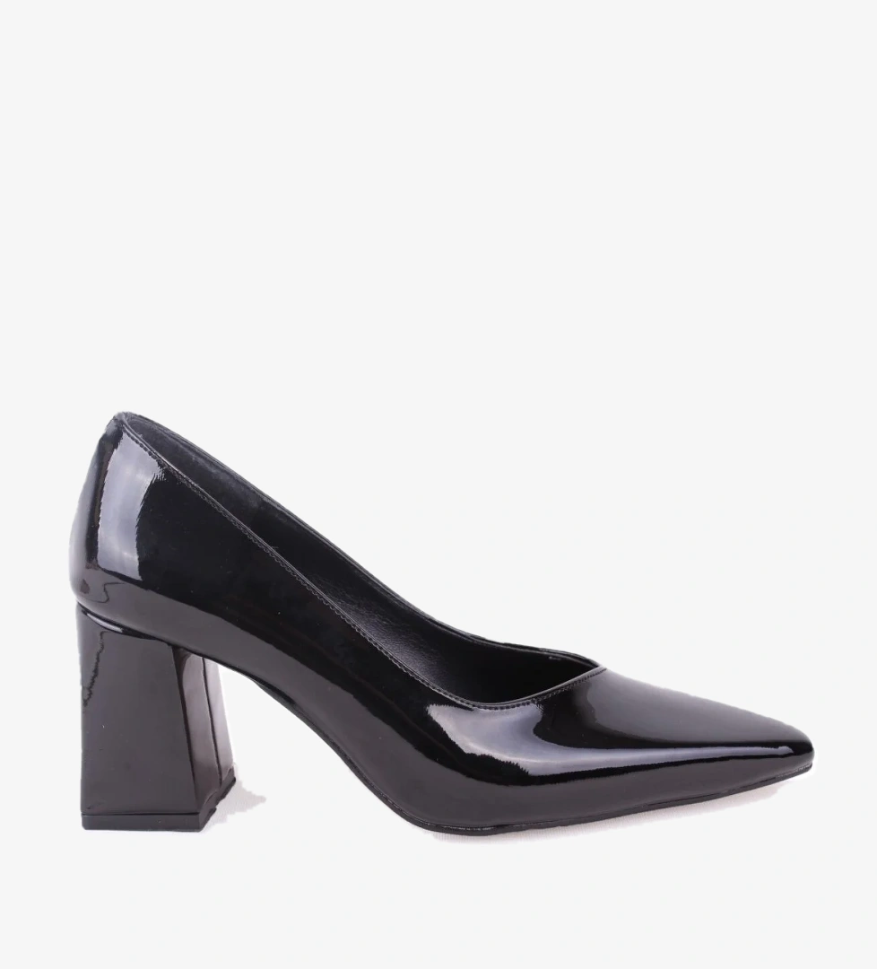 Dagoster Dza07-129615 Ten Siyah Rugan Stiletto Topuklu Kadın Ayakkabı model görseli