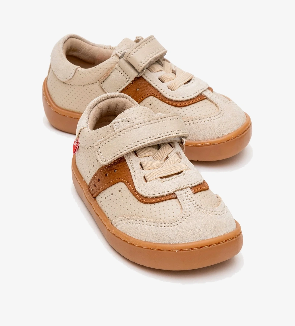 Unisex Çocuk Bej Hakiki Deri Günlük İlk Adım Ayakkabı - Görsel 1