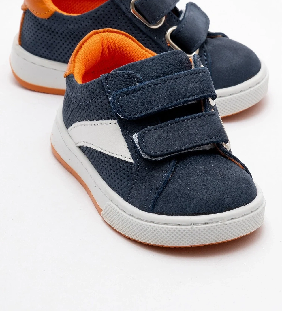 Erkek Çocuk Mavi Hakiki Deri Günlük İlk Adım Ayakkabı - Görsel 1