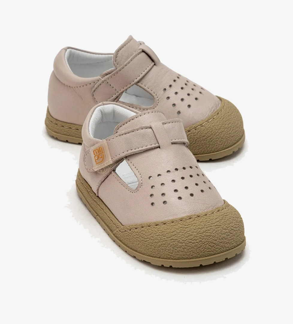 Unisex Çocuk Gri Hakiki Deri Günlük İlk Adım Ayakkabı