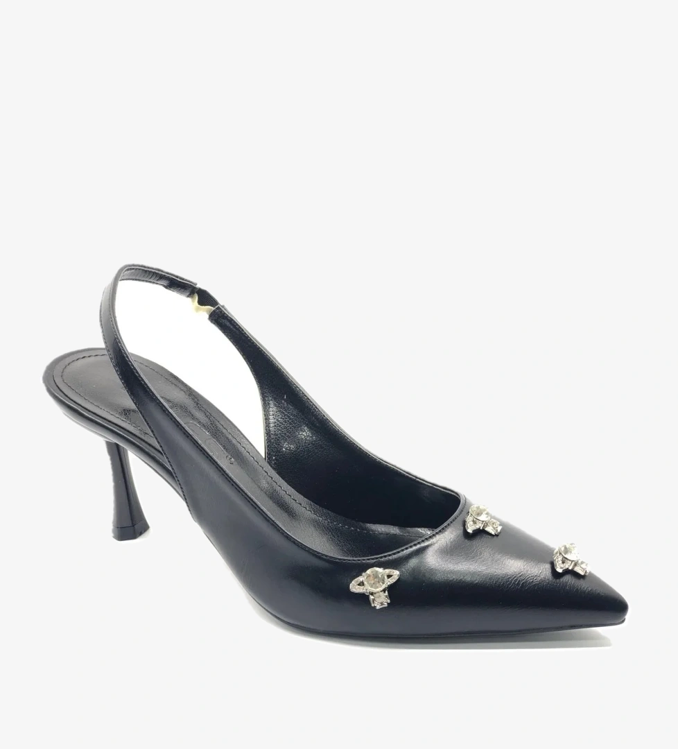 Arkası Açık Taş Detaylı Stiletto Kadın Ayakkabı