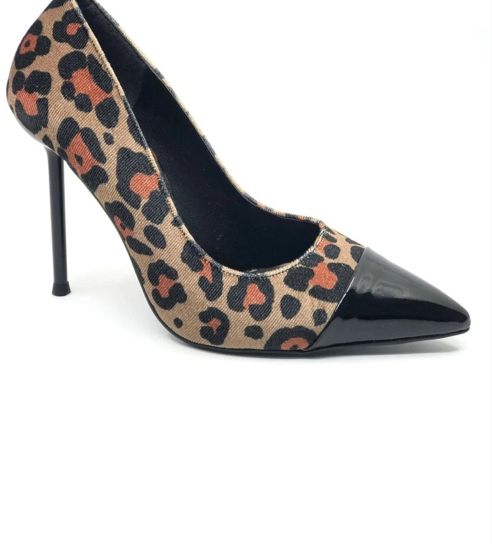 İnce Topuklu Leopar Desenli Stiletto Kadın Ayakkabı