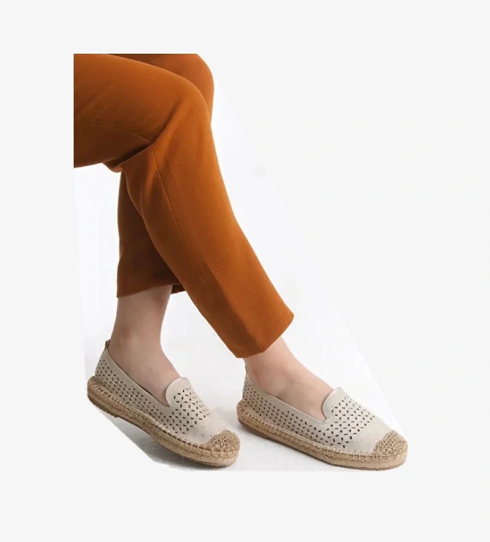 Taş Detaylı Espadril Kadın Babet Ayakkabı - Görsel 1