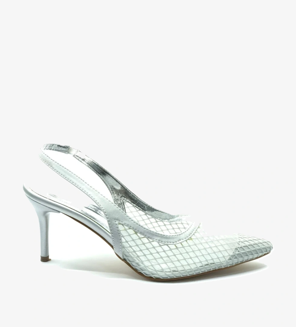 İnce Topuklu Fileli Kadın Ayakkabı - Görsel 1