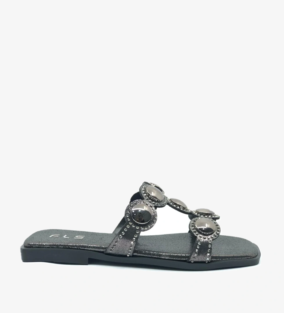 Feles İnce Taban Taş Detaylı Kadın Terlik model görseli