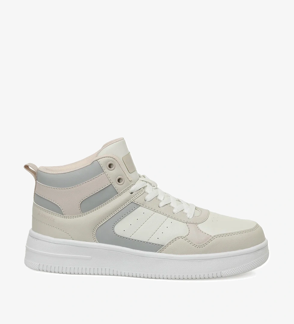 LOWNER PU HI W 5PR Ekru Kadın High Sneaker - Görsel 1