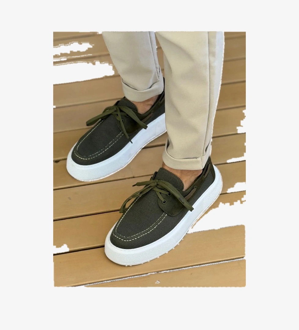 Pabucmarketi Bağcıklı Triko Erkek Casual Ayakkabı model görseli