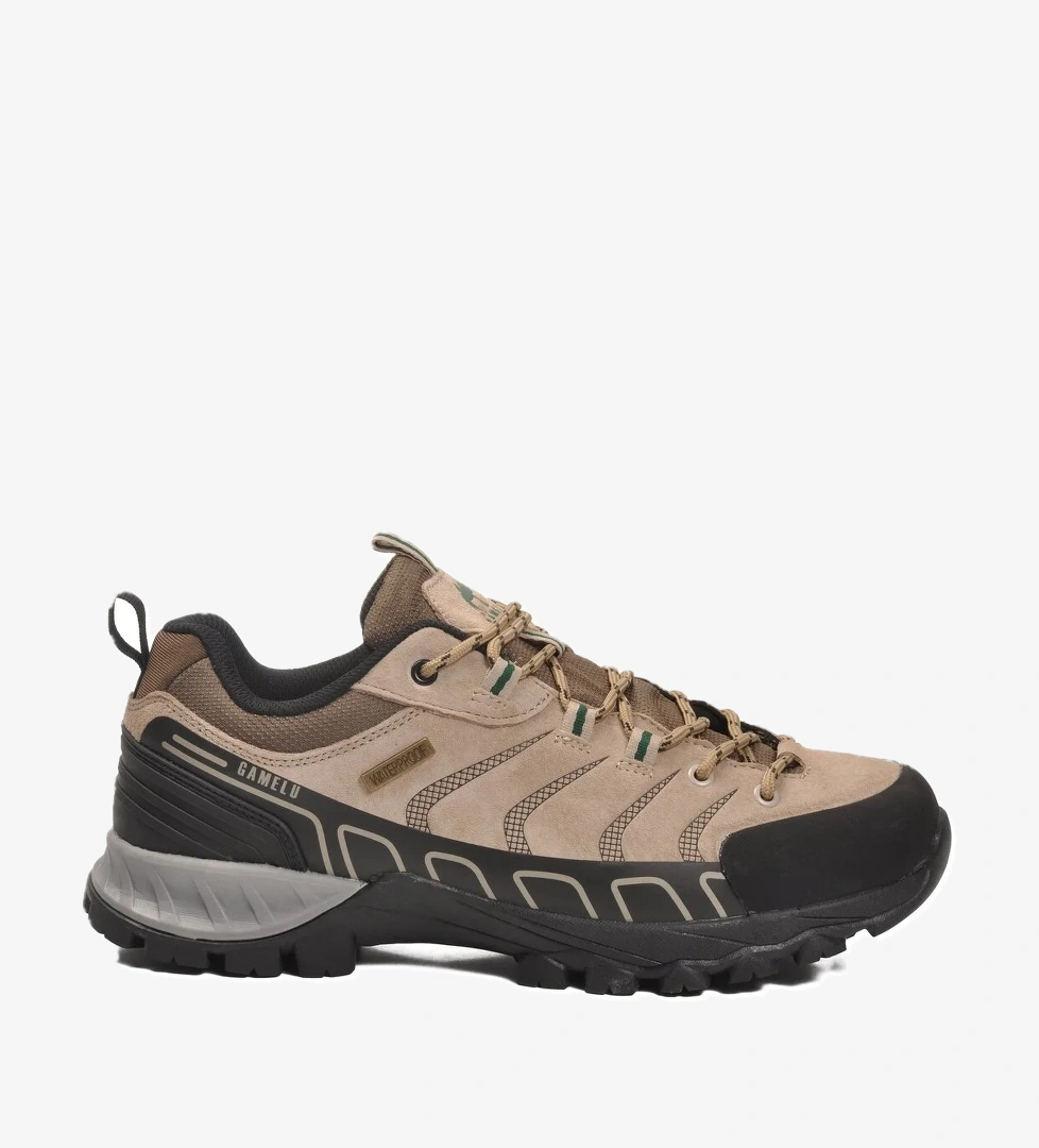 Bej Hakiki Deri Su Geçirmez Erkek Outdoor Trekking Ayakkabı - Görsel 1
