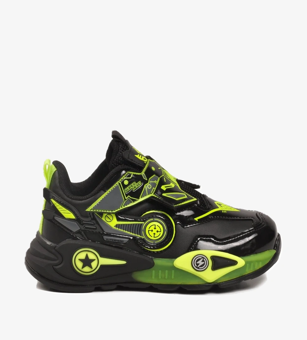 Pepino Siyah Sarı Cırtlı Erkek Çocuk Spor Ayakkabı model görseli