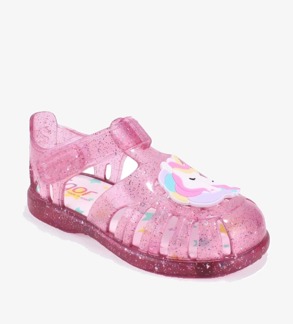 S10341 Tobby Unicornio Fuşya Şeffaf Ortopedik Günlük Kız Çocuk Sandalet