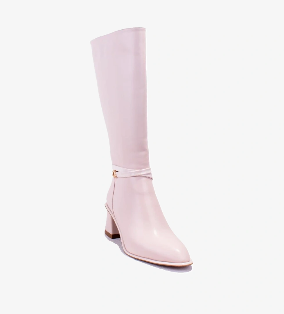 Dagoster Dza07-1032901 Bej Siyah Klasik Topuklu Kadın Çizme model görseli