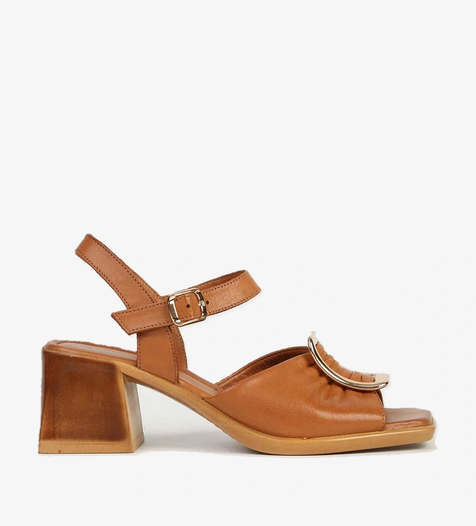 Hakiki Deri Taba Kadın Topuklu Ayakkabı PC-54634