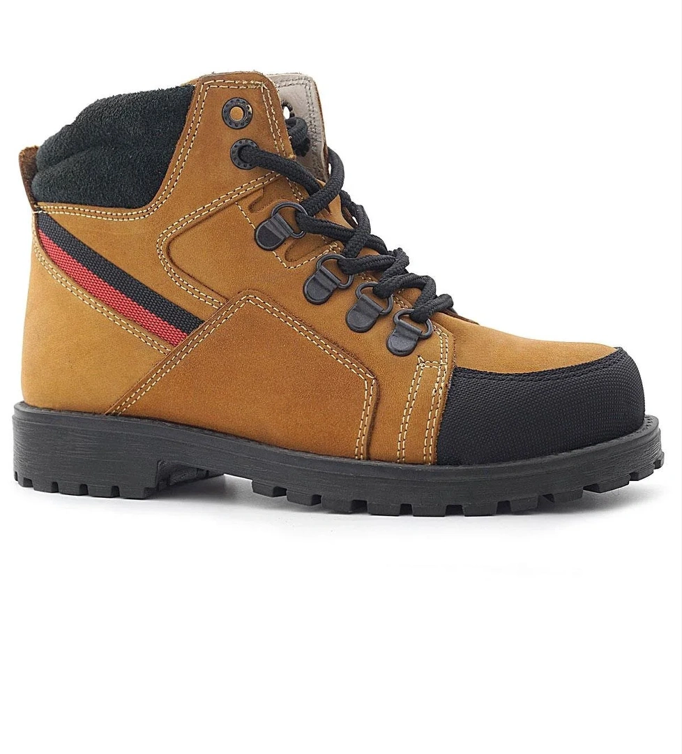 Rakerplus Hakiki Deri Sarı Bağcıklı Fermuarlı Çocuk Bot model görseli