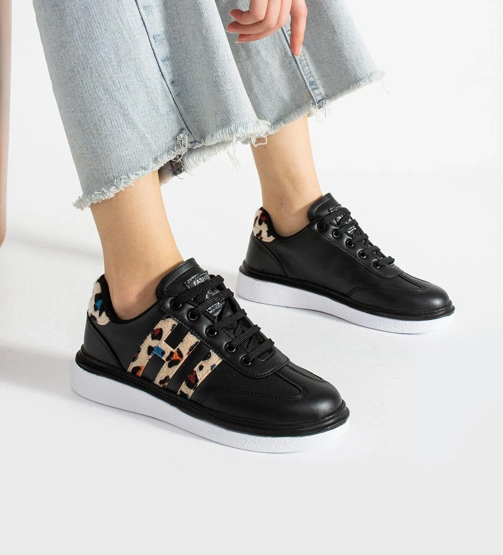 Kadın Leopar Desenli Ortopedik Günlük Spor Ayakkabısı - Görsel 1