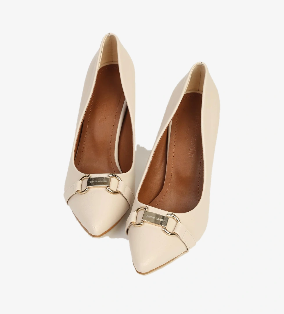 Krem Kadın Topuklu Ayakkabı PC-55135