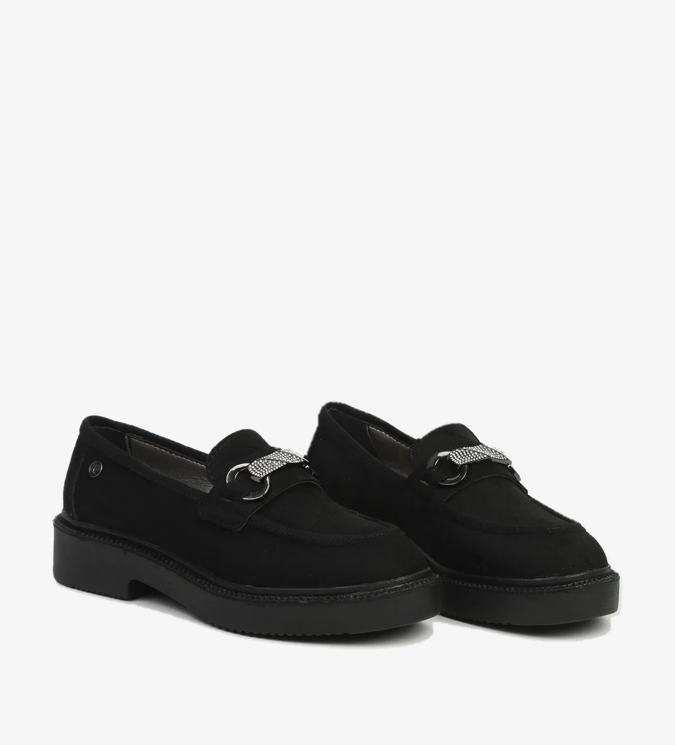 Kadın Siyah Süet Loafer PC-55223 - Görsel 1