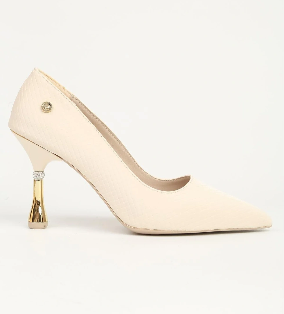 Krem Kadın Topuklu Ayakkabı PC-55021 - Görsel 1