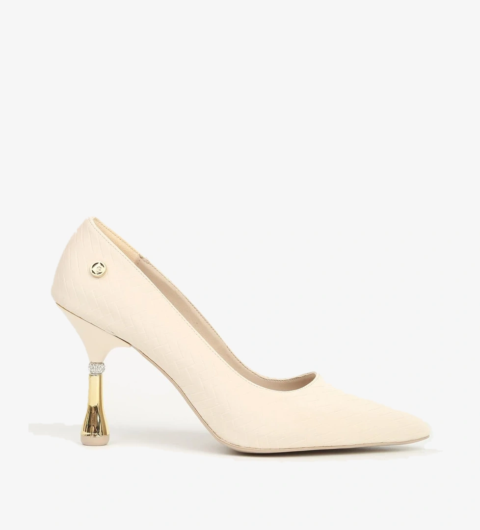 Pierre Cardin Krem Kadın Topuklu Ayakkabı PC-55017 model görseli