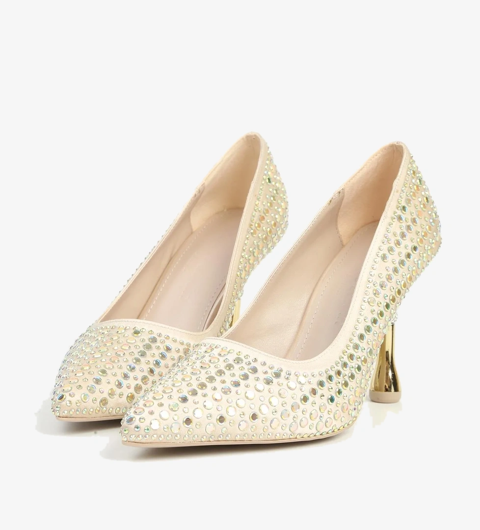 Altın Kadın Topuklu Ayakkabı PC-55020