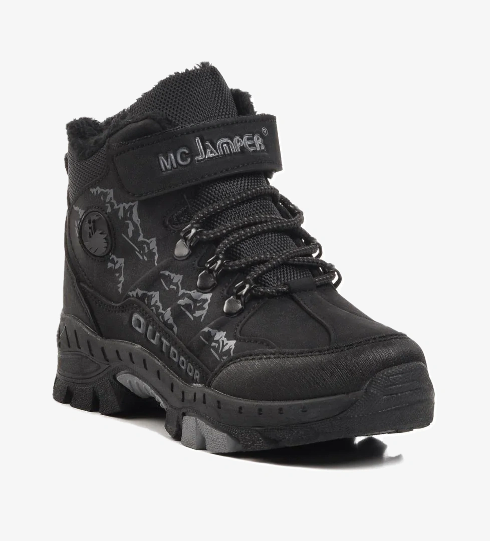 2040-F Siyah Çocuk Kürklü Bot - Görsel 1