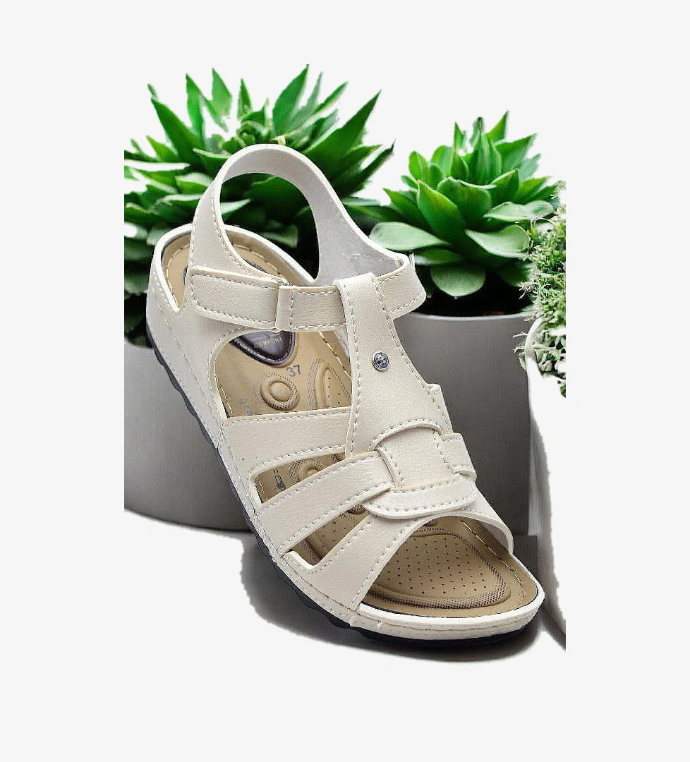 6001 TAM Ortopedik Taban Günlük Kadın Sandalet Terlik Siyah Sandalet