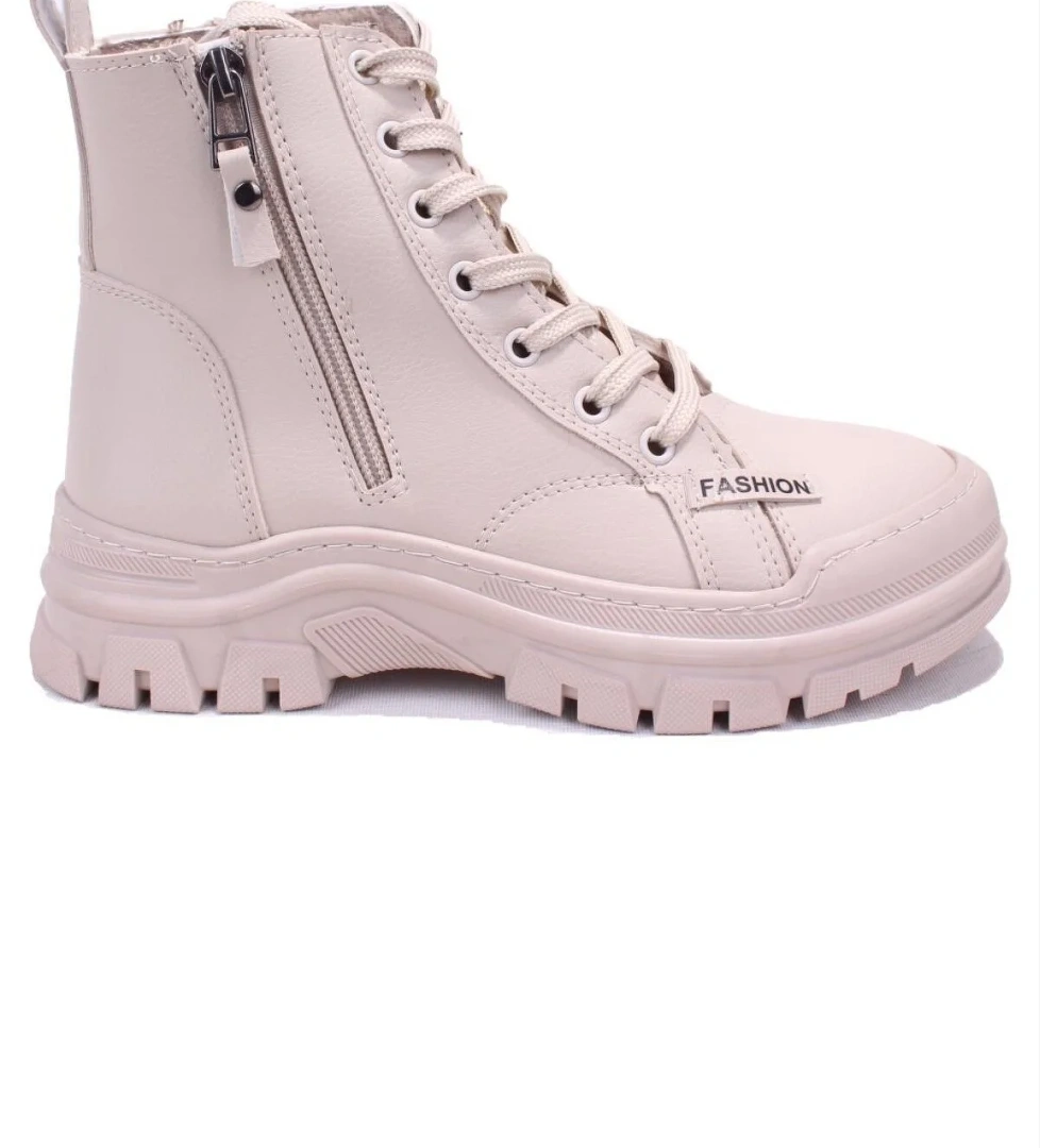 DZA07-627586 Bej Ortopedik Günlük DüzTopuk Kadın Bot