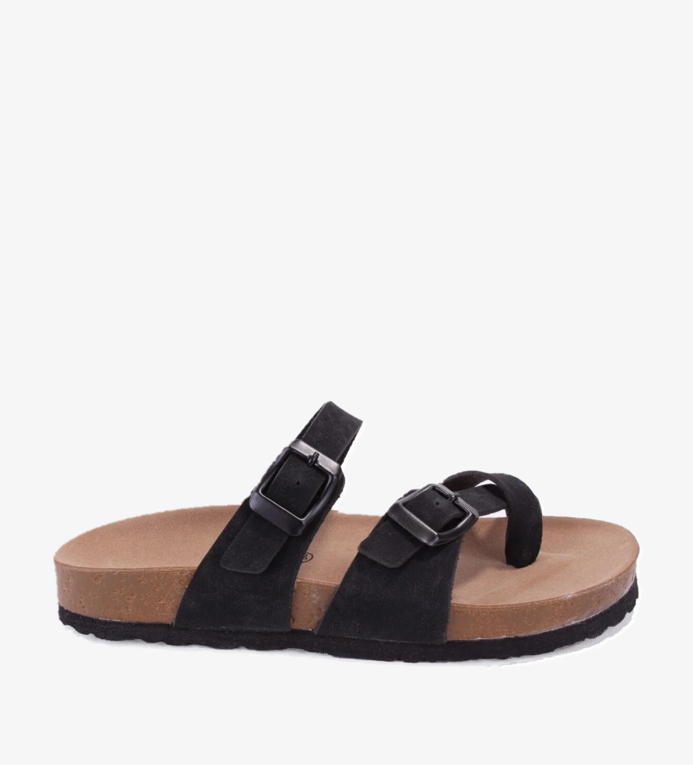 S042031 Siyah Günlük Ortopedik Parmak Arası Kadın Spor Terlik