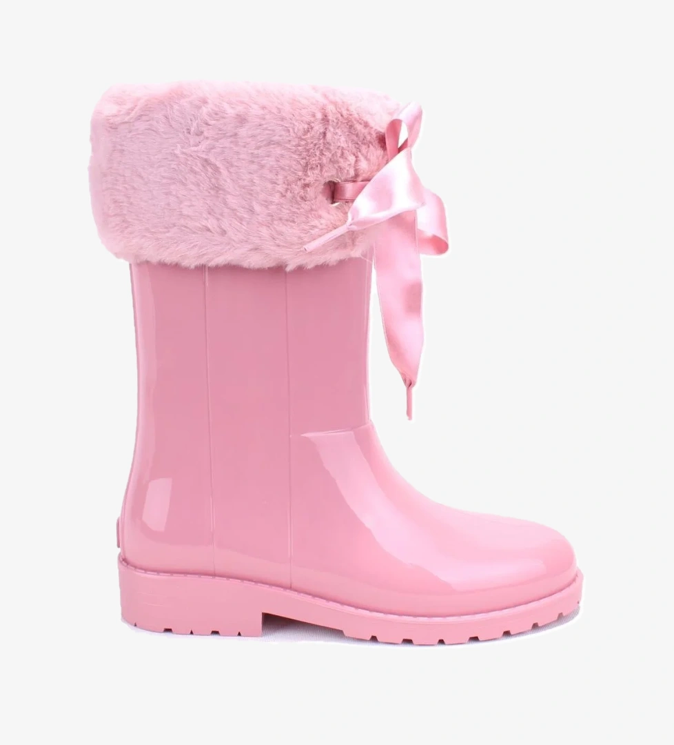 W10239 Campera Charol Soft Pembe Ortopedik Kız Çocuk Yağmur Çizme - Görsel 1
