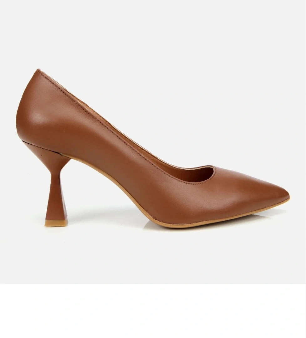 Kadın Deri Taba Esnek Tabanlı Stiletto