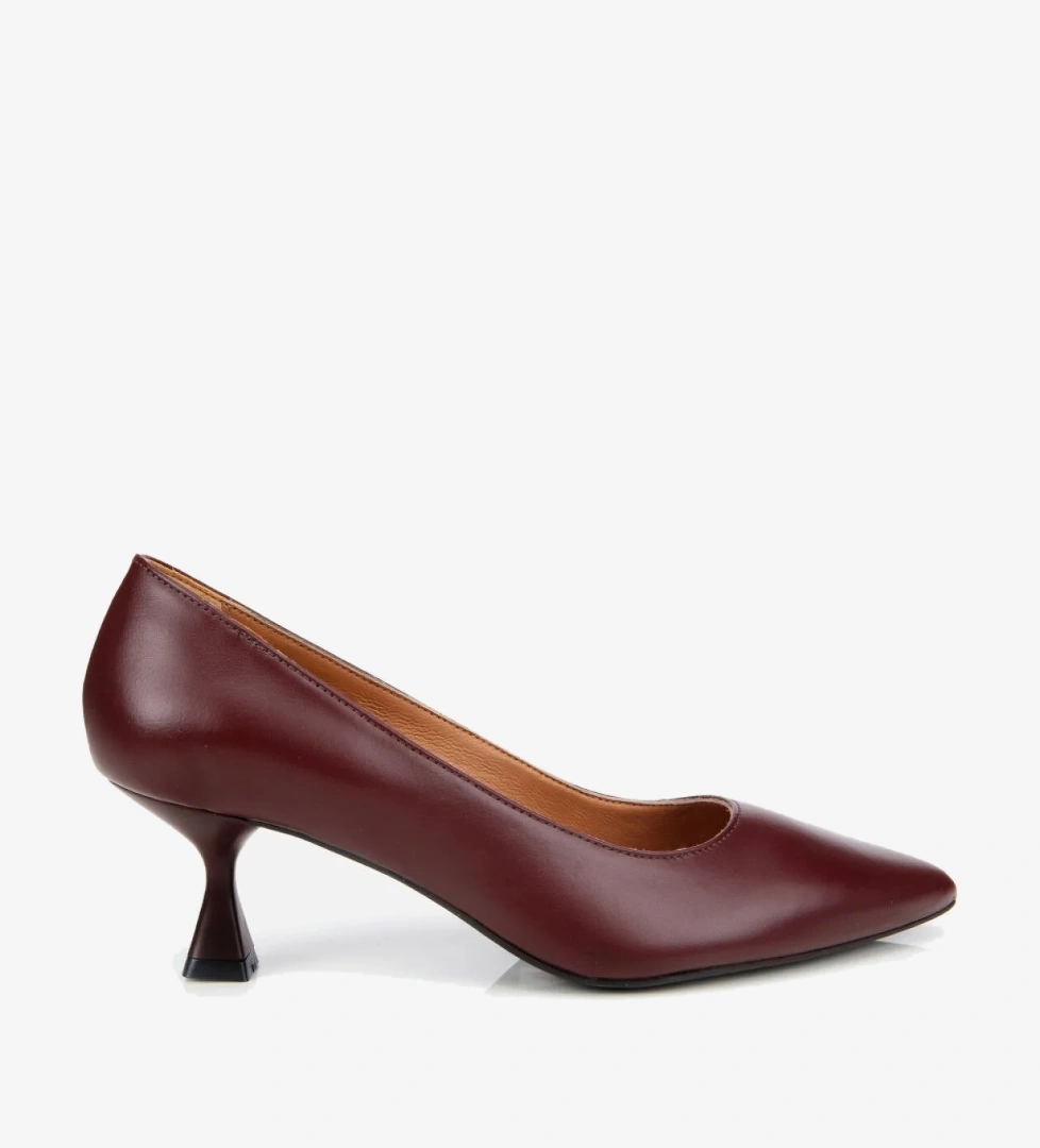 Kadın Deri Bordo Esnek Tabanlı Stiletto