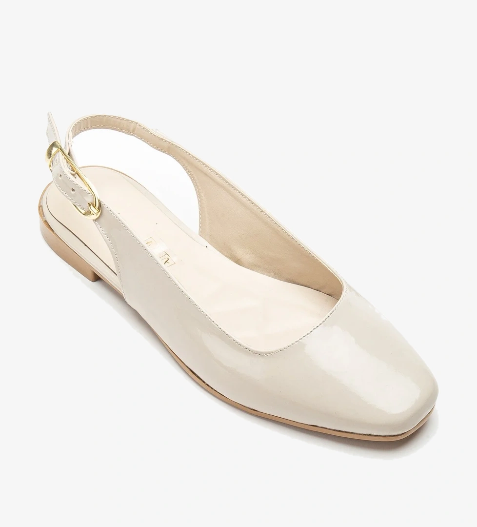 Kadın Bej Arkası Açık Tokalı Babet