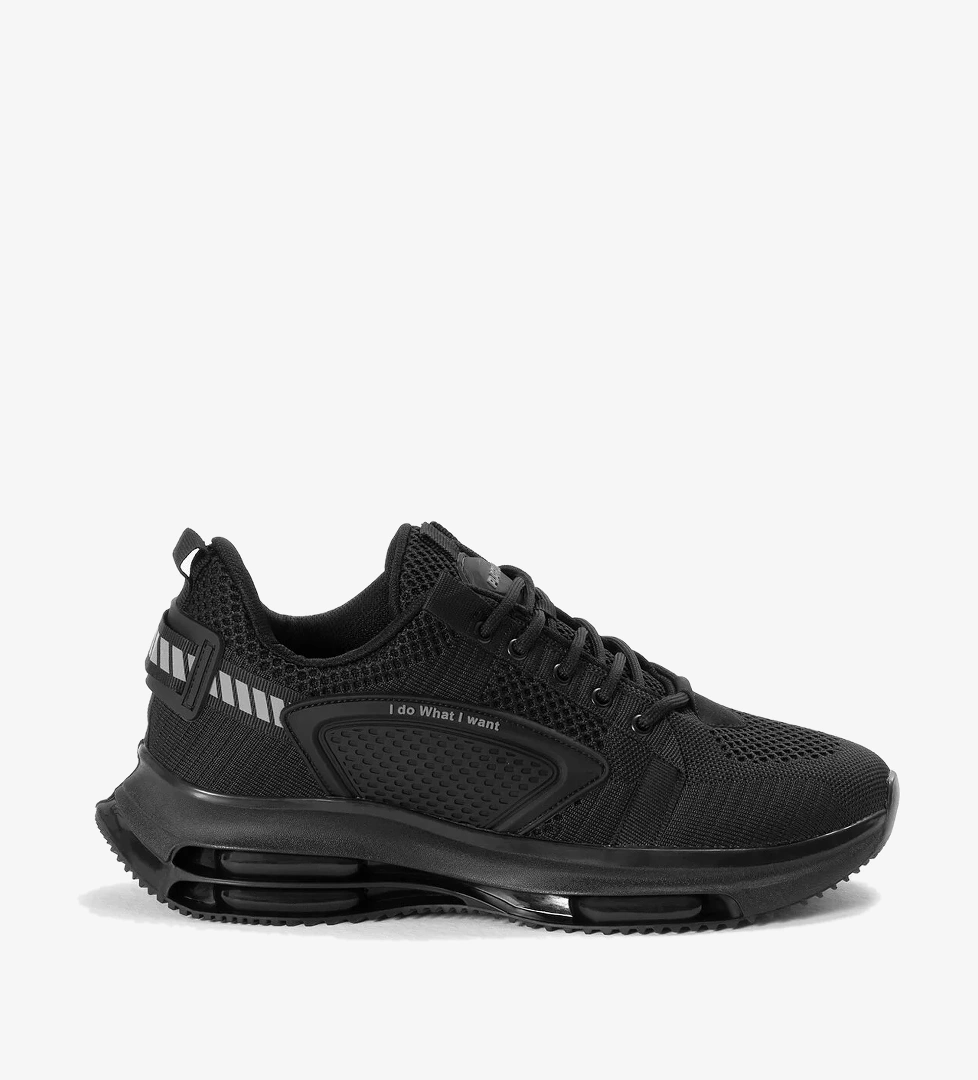 Tonny Black Erkek Siyah Oranj Hava Yastıklı Kalın Taban Triko Spor Ayakkabı model görseli