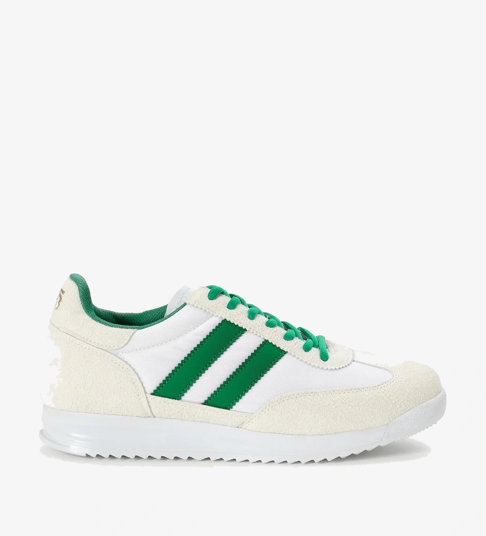 Unisex Beyaz Yeşil Termo Taban Çift Şeritli Bağcıklı Spor Ayakkabı