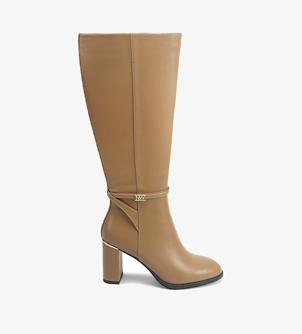 ORTENS 5PR Kahverengi Kadın Topuklu Çizme - Görsel 1