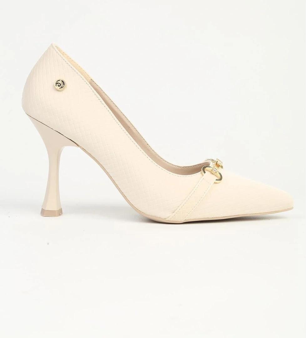 Pierre Cardin Krem Topuklu Ayakkabı PC-55018 model görseli