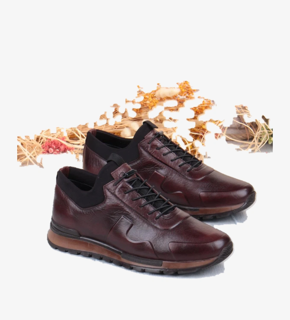 5333 Rahat Lastikli Kauçuk Taban Hakiki Deri Erkek Ayakkabı