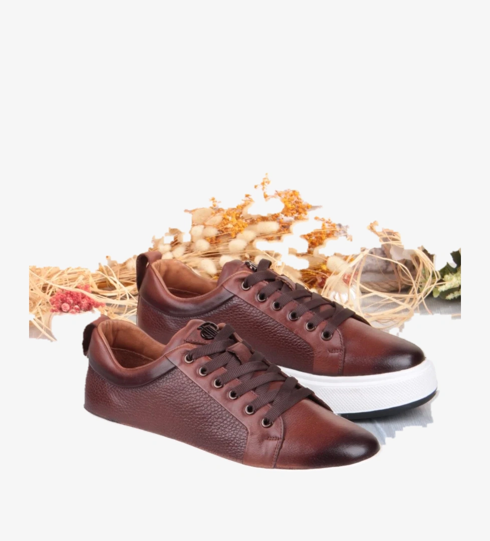 M054 Rahat Hafif Kalın Taban Hakiki Deri Erkek Ayakkabı