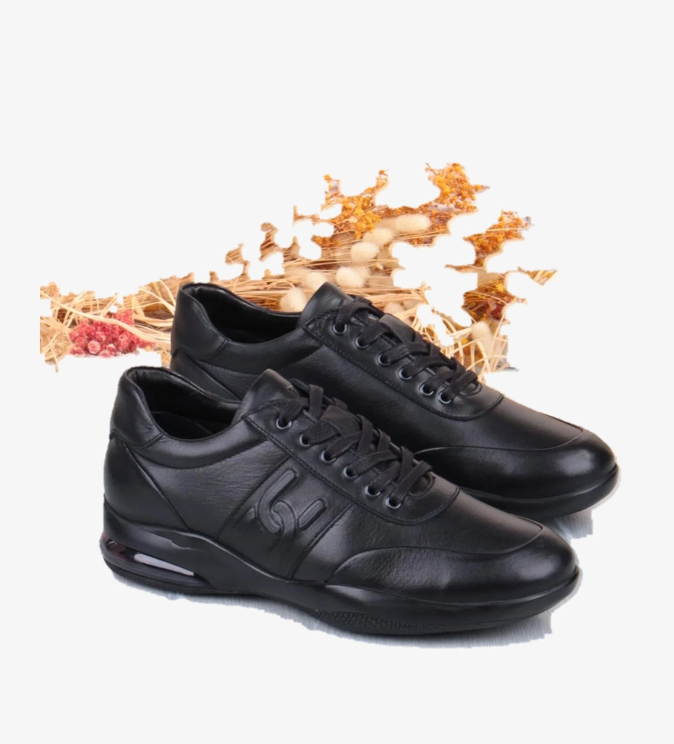 M337 Rahat Kauçuk Air Taban Taban Hakiki Deri Erkek Ayakkabı - Görsel 1