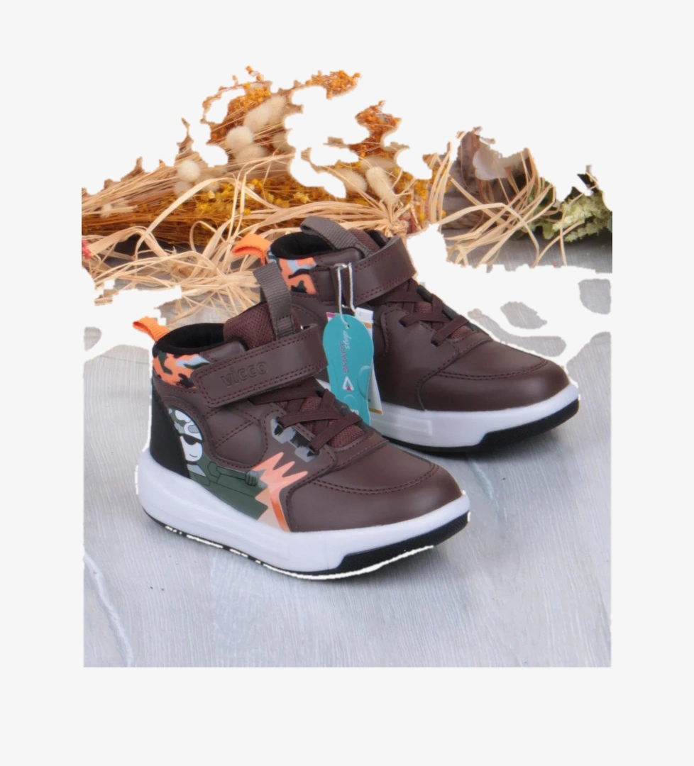 946.B25K.435 Dragus Kahve Işıklı Erkek Çocuk Bot - Görsel 1