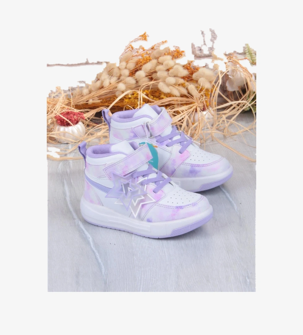 946.B25K.416 Yenni Lila Işıklı Kız Çocuk Bot - Görsel 1