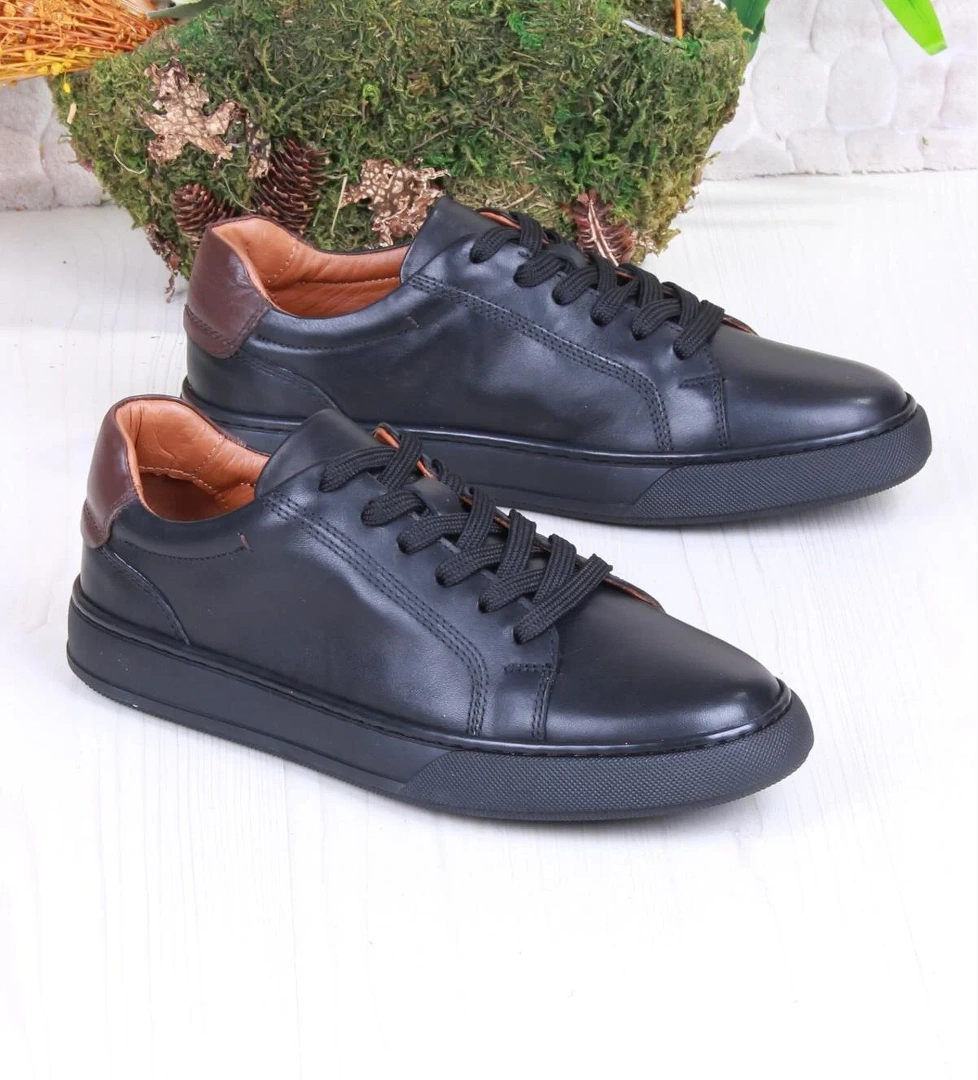 2082 Tkn Rahat Esnek Hakiki Deri Sneaker Erkek Ayakkabı - Görsel 1